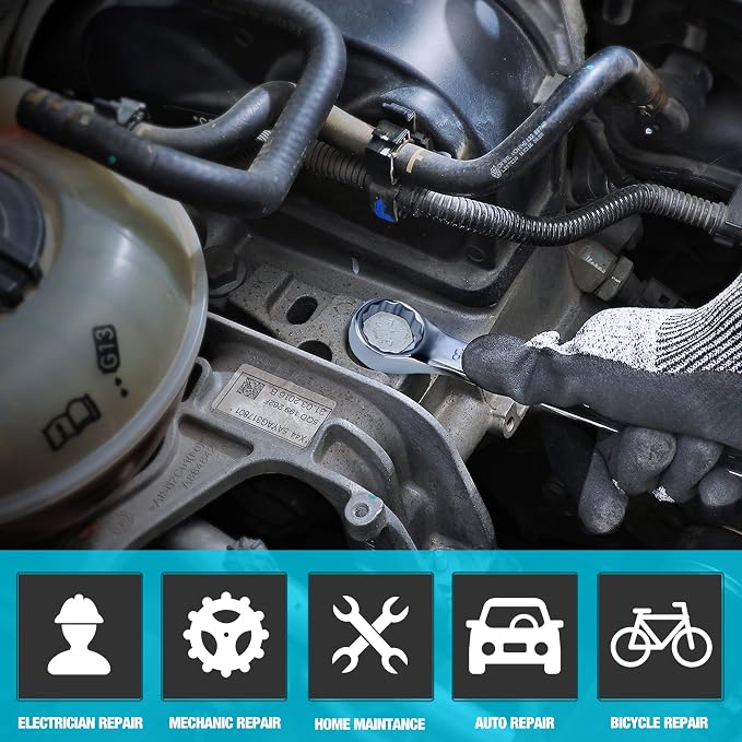 DURATECH 18mm Combination Wrench, Metric, CR-V Constructed with Mirror Polish, 12-Point, 15-Degree Offset