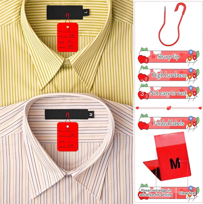 Chumia 3576 Pcs Tagging Guns for Clothes Labels Attacher Stitch Guns for Clothing with 3000 Barbs, 5 Needles and 100 Price Tags, Sewing Kit for Retail Stores, Garage Yard Sales(Red)