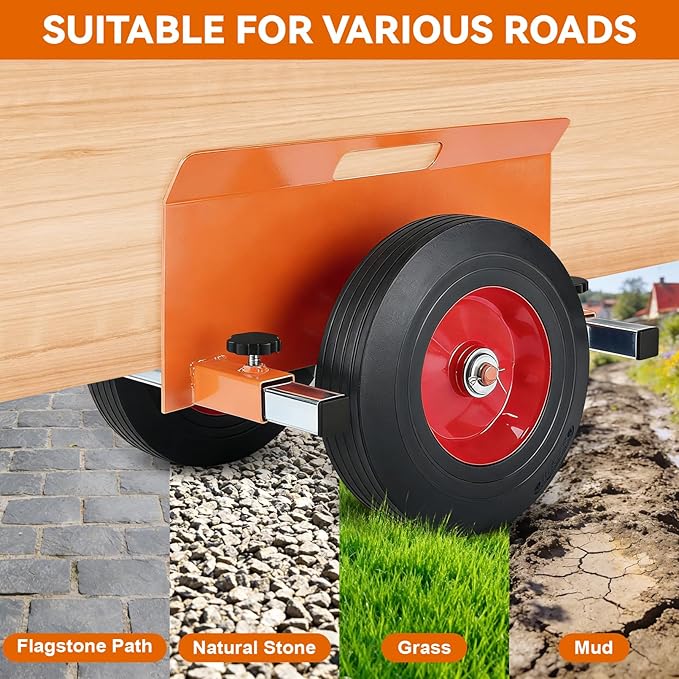 Panel Dolly, 16"x16"x7.8" Drywall Door Dolly | 1100LBS Capacity, Equipped with 10 Inch Rubber Wheels & Adjustable Clamp, for Drywall Plywood Doors Inside & Outside(Orange)