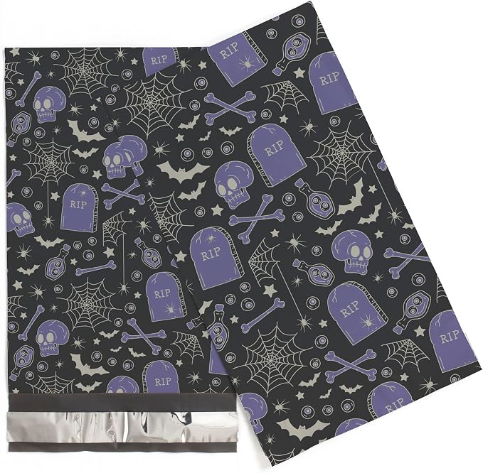 6x9 Poly Mailers – Spooky Halloween – Waterproof, Tear-Resistant Shipping Bags with Adhesive Seal – 200 Pack – Package Mint