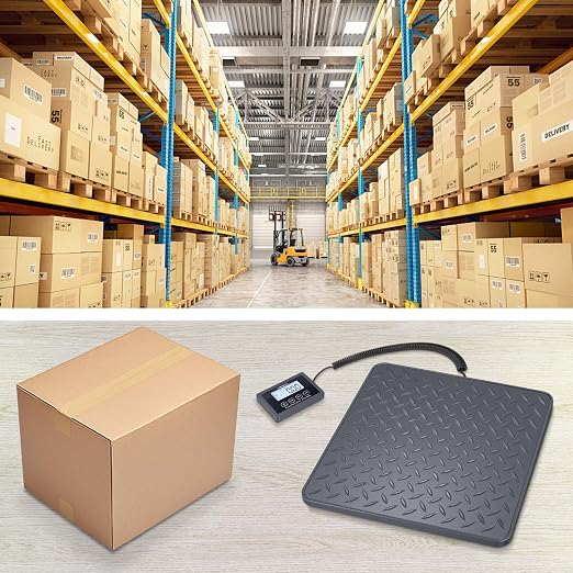 THINKSCALE Shipping Scale 440lb, 10g High Accuracy Postal Scale Packages, Integrated One-Piece Platform, Small Business & Warehouse, Battery & AC Adapter Included