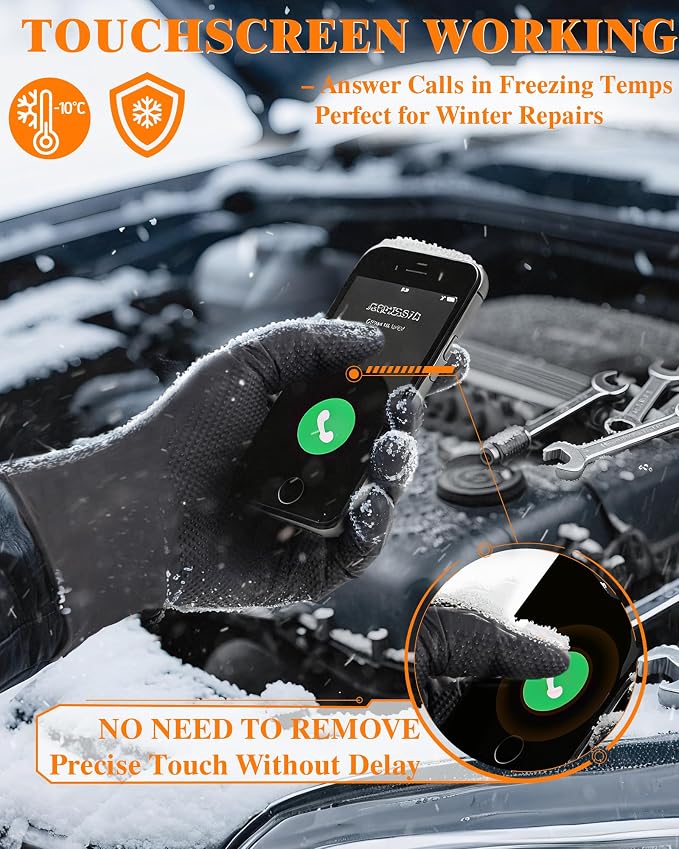 wcy 9mil Heavy Duty Disposable Nitrile Gloves, Black XLarge 80Pcs -Chemical Resistant, Latex Powder Free Rubber Gloves Diamond Texture for Automotive, Mechanics, Cooking,BBQ, Industrial Use