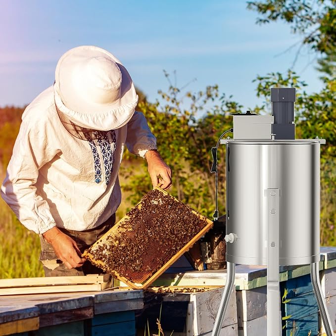 4 Frame Honey Extractor Spinner, Electric Beekeeping Centrifuge