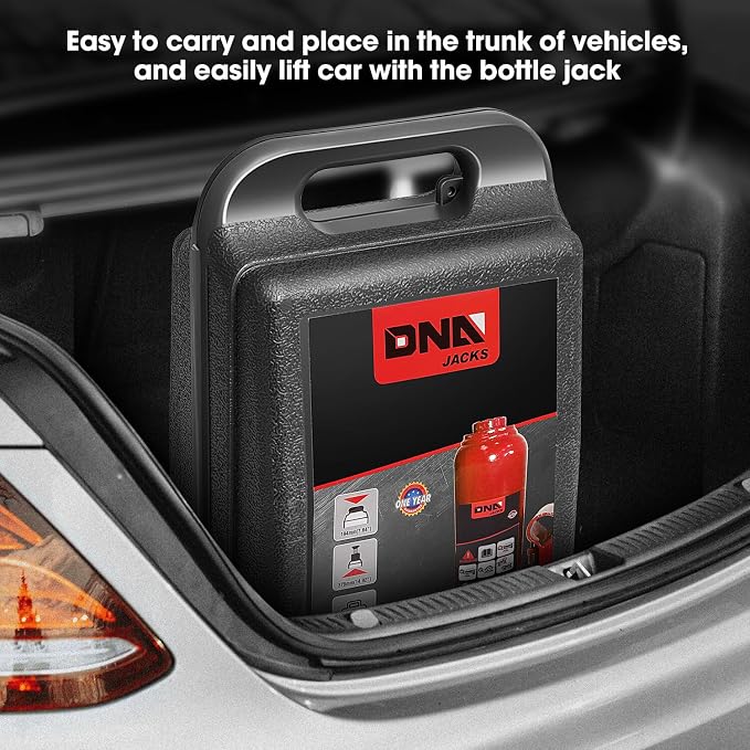 DNA Motoring 4 tons / 8818 lbs Lifting Automotive Welded Hydraulic Bottle Jack for Repair Vehicle, Pickup, Truck, w/Manual Handle, Red,TOOLS-00352