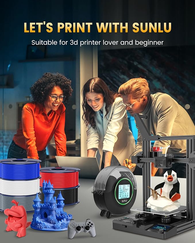 SUNLU PLA+2.0 3D Printer Filament, Upgrade PLA+ Filament 1.75mm, Tougher and Stronger, Neatly Wound Filament, Dimensional Accuracy +/-0.02mm, 1KG Spool(2.2lbs), Klein Blue