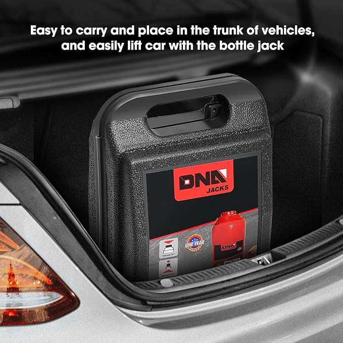 DNA Motoring 2 tons / 4409 lbs Lifting Automotive Welded Hydraulic Bottle Jack for Repair Vehicle, Pickup, Truck, w/Manual Handle, Red, TOOLS-00346