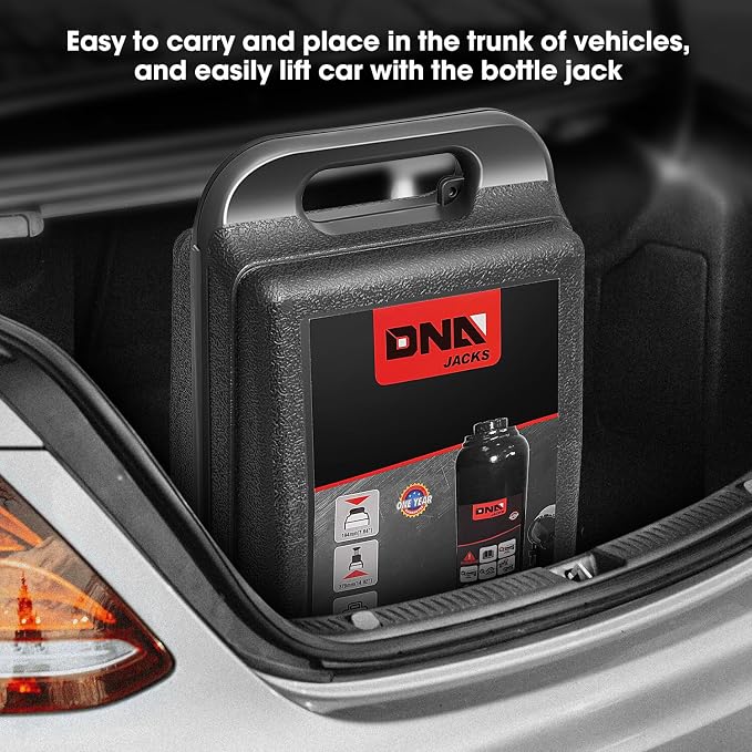 DNA Motoring 4 tons / 8818 lbs Lifting Automotive Welded Hydraulic Bottle Jack for Repair Vehicle, Pickup, Truck, w/Manual Handle, Black, TOOLS-00354