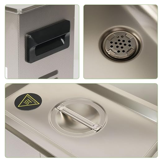 U.S. Solid 3L Ultrasonic Cleaner - 28/40kHz Dual-Frequency Digital Ultrasonic Cleaning Machine with Heater, Timer, and Degas Function