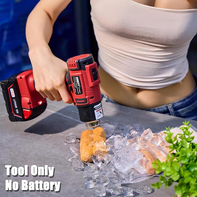 Cordless Heat Gun for Milwaukee M18 Battery,Lithium Hot Air Gun, 2-Temp Setting Max 1022°F(550°C),Heat Gun for Shrink Wrapping, Tube Bending,Resin & Decorating (Tool Only, NO Battery)