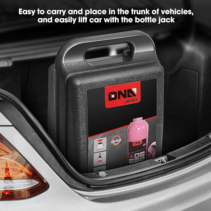 DNA Motoring 4 tons / 8818 lbs Lifting Automotive Welded Hydraulic Bottle Jack for Repair Vehicle, Pickup, Truck, w/Manual Handle, Pink, TOOLS-00352-PK