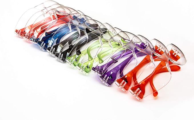 G & F Products EyePRO Safety Glasses, Impact Resistant, UV400 Protection, Clear Polycarbonate Lenses, Scratch & Anti-Fog, ANSI Z87.1 Certified, Adjustable Temples, Unisex, 6/12 Pack