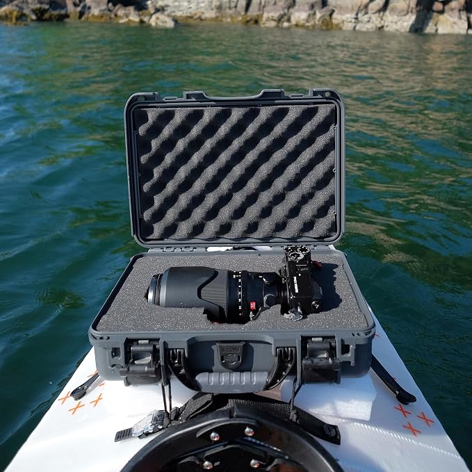 NANUK 910 Hard Case with Customizable Cubed Foam, IP67 Waterproof, Dustproof and Impact Resistant, 14.3” x 11.1” x 4.7”, Rugged Construction for Ultimate Protection, Made in Canada – Lime
