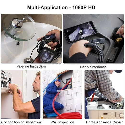 Wireless Endoscope Camera with Light HD Waterproof WiFi Borescope Flexible 5.5MM Automotive Snake Inspection Camera Compatible Android and iOS Smartphones, iPhone, iPad, 4.92FT