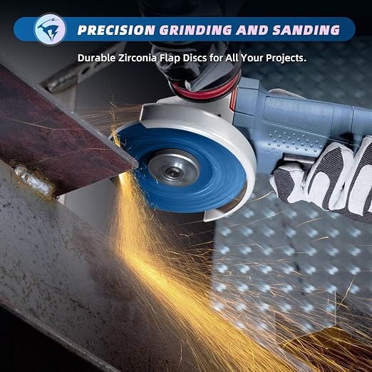 50 Pack Flap Discs 4 1/2" x 7/8" for Angle Grinder, 40/60/80/100/120 Grit T29 Flap Sanding Discs, 4 1/2 Inch Grinding Wheels, Zirconia Grinding Discs for Metal, Wood, and Stainless Steel Finishing