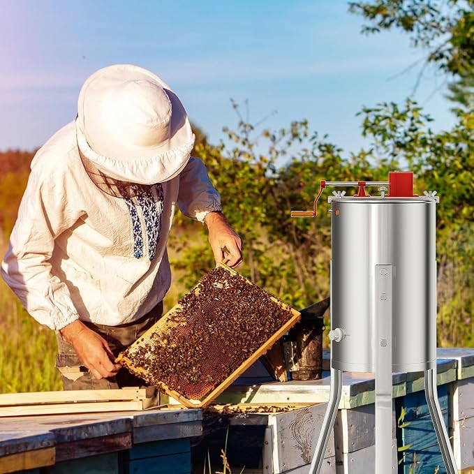 2-4 Frame Honey Extractor Spinner, Electric Beekeeping Centrifuge