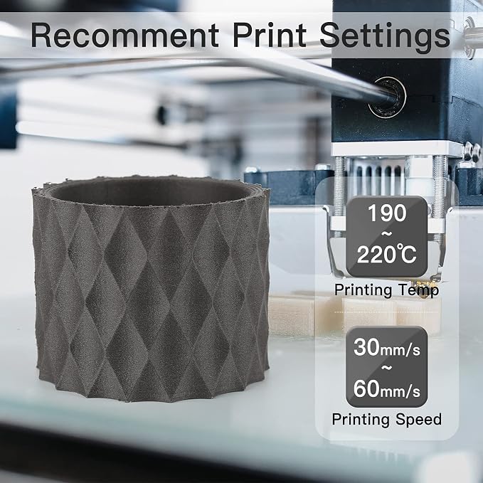 AMOLEN Wood PLA Filament Bundle 3D Printer Filament Wood Sets,Walnut,Cherry,Bamboo,Ebony,3D Printing Filament,PLA Filament 1.75mm,200g*4 Spools