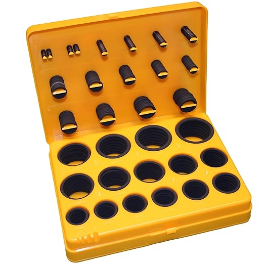 Neoprene O-Ring Kit, Black, Neoprene, 70A Durometer, 30-Sizes (Pack of 382 Pieces)