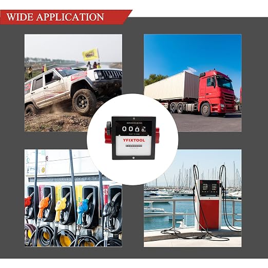 1'' Mechanical Fuel Meter 6-40 GPM 4-Digital Aluminum Diesel Gasoline Flow Meter for Fuel Transfer Pumps
