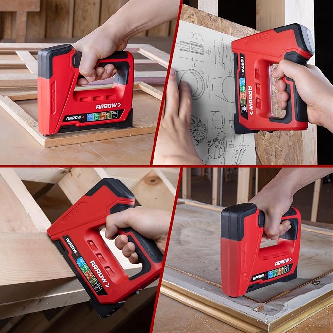 Arrow Electric Staple Gun, 5 in 1 Cordless Staple Gun for Upholstery with 3000Pcs Staples and Nails, 3.6V Rechargeable Heavy Duty Band Nailer with Staple Remover, for Wood, Home, DIY, ET501C