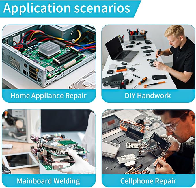 861DW Hot Air Rework Station, 110v 1000W Digital Display Automatic Sleep Hot Air Gun Soldering Station, with 7 air nozzles, Adjustable Temperature Desoldering Gun BGA Rework Station