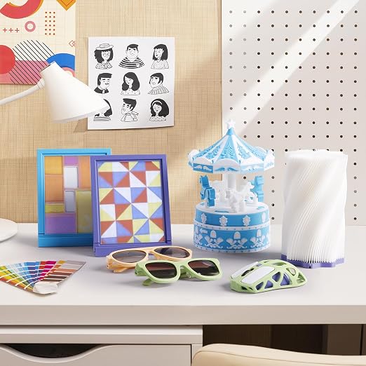 Anycubic PLA 3D Printer Filament Bundle, Intelligent PLA Filament, 1.75mm Dimensional Accuracy +/- 0.02mm, 1KG Reusable Spool, 4KG, Peach Pink, Interstellar Violet, Tropical Turquoise, Spring Leaf