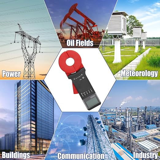 ETCR2100A+ Ground Resistance Meter Earth Tester Clamp Digital for Electric Power Telecommunications Meteorology Oil Field Architecture Industrial Electrical Equipment 0.01-200Ω NO Battery
