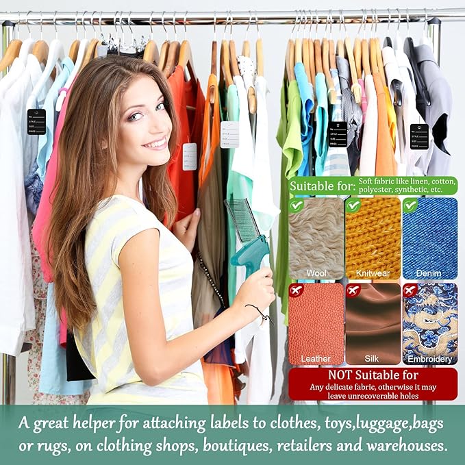 Chumia 3576 Pcs Tagging Guns for Clothes Labels Attacher Stitch Guns for Clothing with 3000 Barbs, 5 Needles and 100 Price Tags, Sewing Kit for Retail Stores, Garage Yard Sales(Black, White)