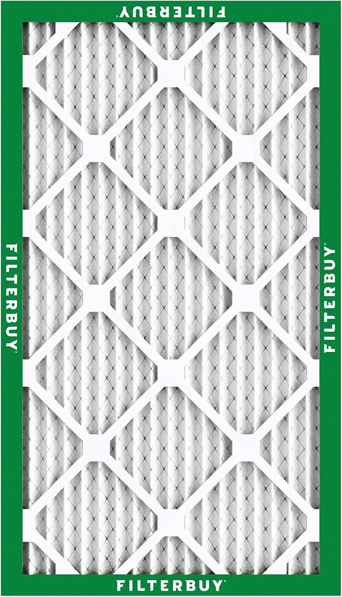 Filterbuy 16x30x1 Air Filter MERV 8 Essential Dust & Allergy Defense (2-Pack), Electrostatic Pleated HVAC AC Furnace Filters Replacement, Made in USA (Actual Size: 15.75 x 29.75 x 0.75)