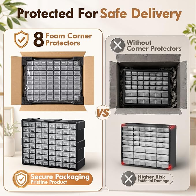PurKeep 64-Drawer Organizer for Garage Building Bricks Storage,šš”š¢šš¤šš« Drawer Storage Cabinet with Dividers and Labels for Hardware,Screws,Nuts Bolts, Garage Tools,Charms,Beads,Craft,Scrapbook