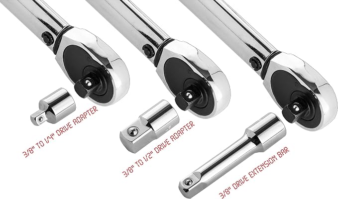 EPAuto 3/8-Inch Drive Click Torque Wrench 10-80 ft-lb. / 13.6-108.5 Nm 1.5" Wx1 Dx14.5 H
