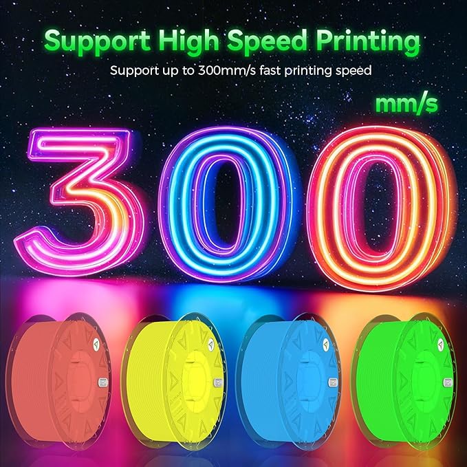 Official Creality Hyper PLA 3D Printer Filament, Glow in The Dark Filament, Luminous PLA 1.75mm, Best with UV Lamps, RFID Filament Fit Most FDM 3D Printers, 1KG Spool (2.2 lbs)