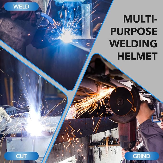 TRQWH Panoramic View Welding Helmet Auto Darkening Welding Hood True Color 4 Arc Sensor Welding Mask Large Viewing 3.94" x 3.15" Wide Shade 4/5-9/9-13 Weld Helmet for TIG MIG ARC Weld (Sliver)