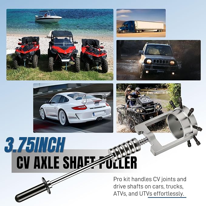 3.75'' CV Axle Removal Tool fit Reinforced Sliding Hammer Axle Shaft Puller Tool with 8 Bolts, for Cars, Trucks, ATV,UTV