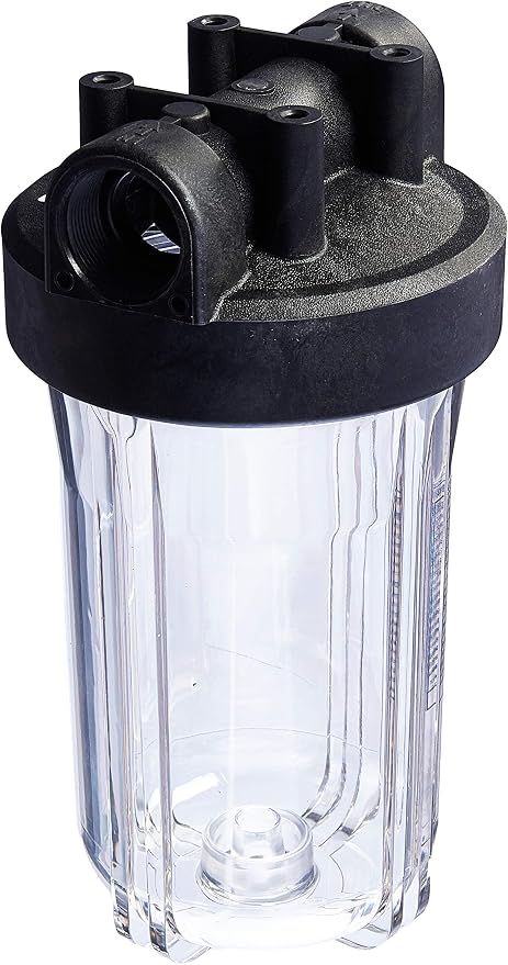 Hydronix HF45-10CLBK15 Water Filter Housing 10" - 1.5" Ports, Clear Body