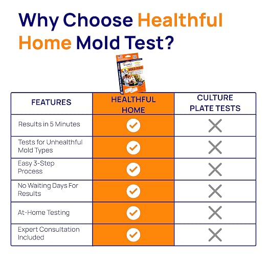Healthful Home 5-Minute Mold Test Kit - Easy At-Home Mold Detection for Aspergillus/Penicillium & Stachybotrys, DIY Testing for Indoor Air & Moist Areas, No Lab Required, Includes Expert Consultation