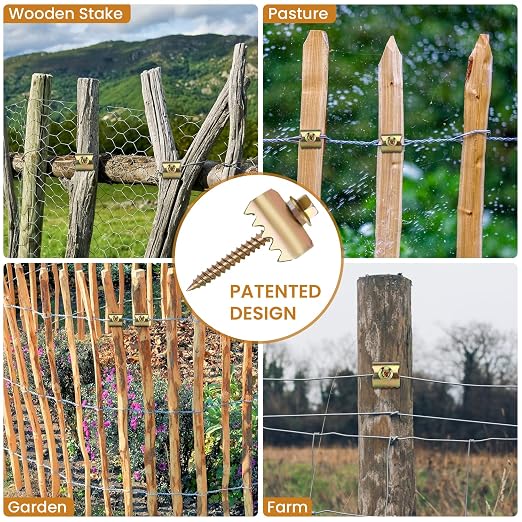 200 PCS-2 Inch Etespie Fence Staples for Wire Fencing,304 Steel Fence Fastener with Anti-Rust Coating,Quick Installation with Electric Drill,Reusable Fencing Staple for Wire Mesh and Woven Fencing