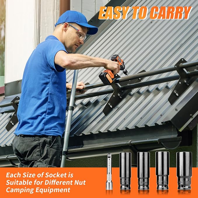 Protmex Cordless Impact Wrench, 900Ft-lbs (1200N.m) 1/2" Brushless Impact Gun, 21V High Torque Power Impact Driver, 2x4.0Ah Batteries Electric ImpactMotor Variable Speeds for Car/Pickup Truck/Mower