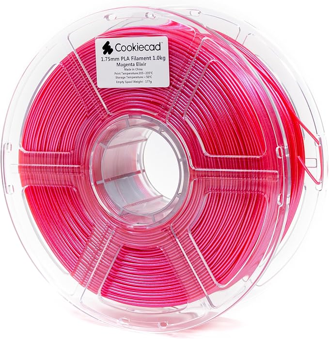 Cookiecad PLA Filament 1.75mm 1kg Iridescent Glitter 3D Printer Filament - Magenta Elixir PLA