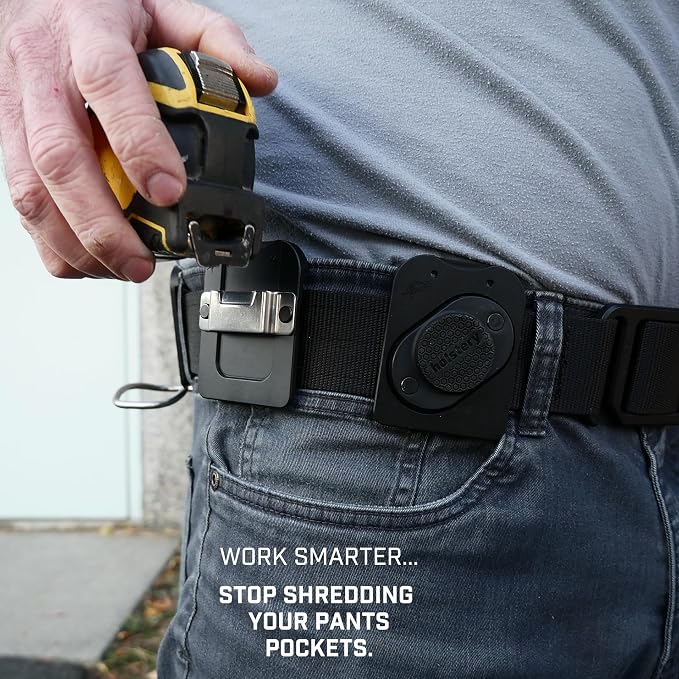 Holstery TapeMaster | Clip-On Tape Measure Holder - Low-Profile Measuring Tape Holster for Your Belt, Tool Bags, Pockets, or Pants