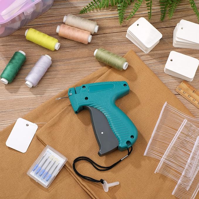 Honoson 2006 Pcs Clothing Price Tags with Gun Set, Including 1 Garment Price Tag Attacher with 5 Steel Needles 500 Clothing Label and 1500 Plastic Fasteners Barbs(Simple Style)