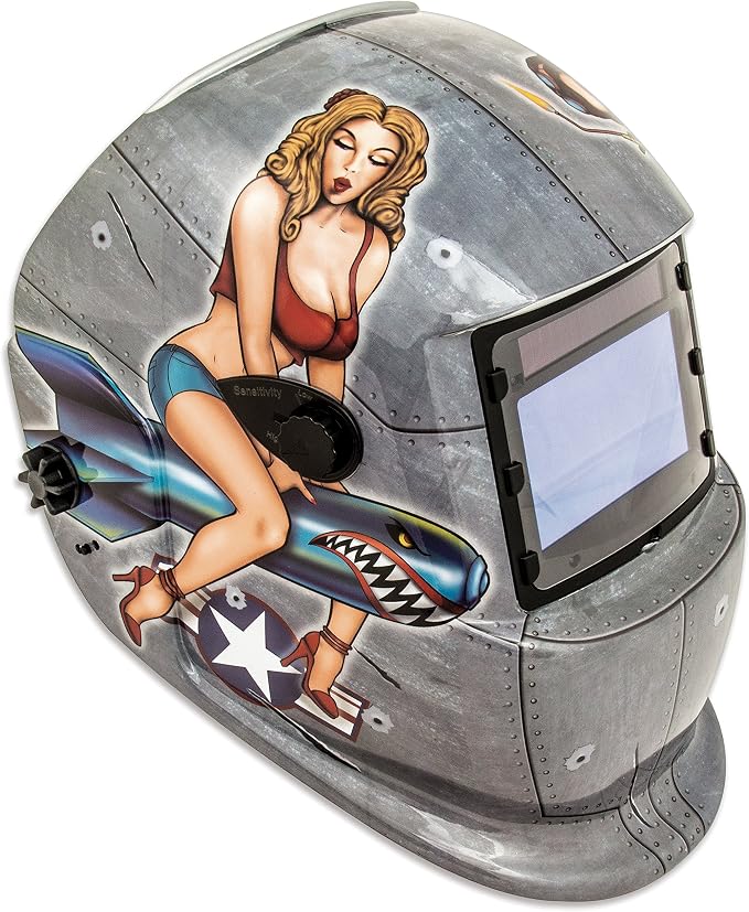 Titan Tools Shop Iron 41288 Solar Powered Auto Darkening Welding Helmet, One Size, Factory