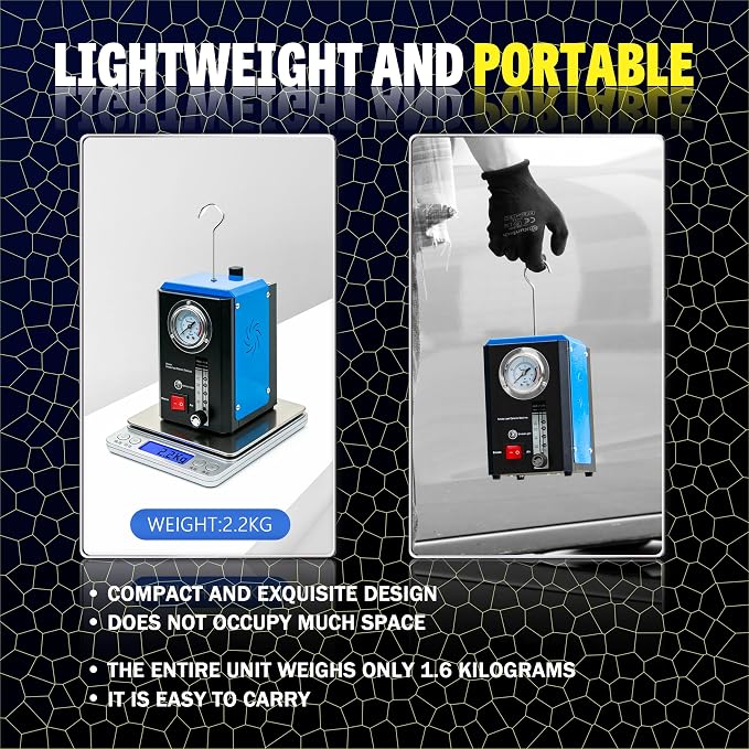 Automotive Smoke Machine, Professional Adjustable Leak Detector with Built-in Air Pump, Flow Meter, 20PSI, 12V EVAP Dual Mode for All Vehicles, Pipe Systems, ATV, Boat, Motorcycle