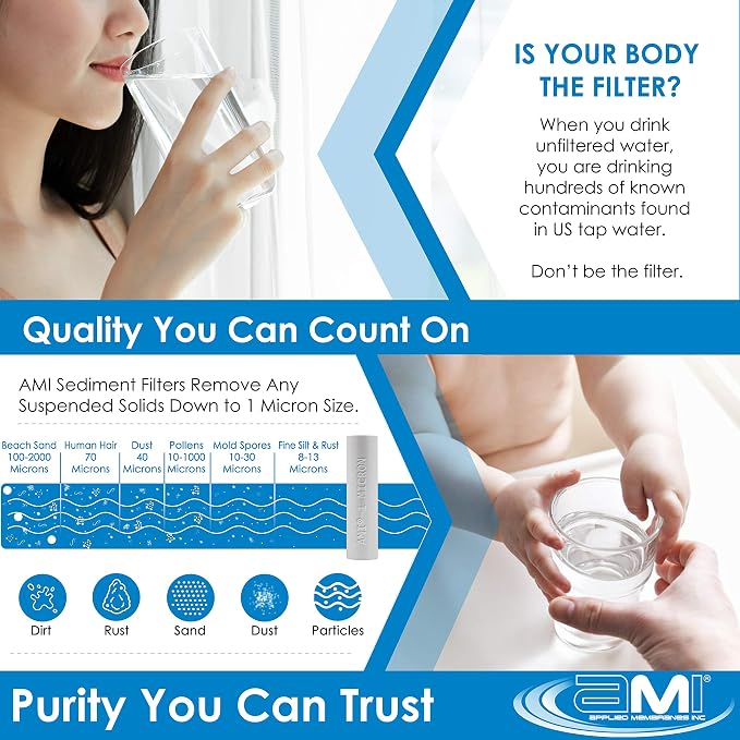 Applied Membranes Inc. 2-Stage Whole-House Water Filter System, 1-Micron and 5-Micron 4.5-Inch by 10-Inch Filters