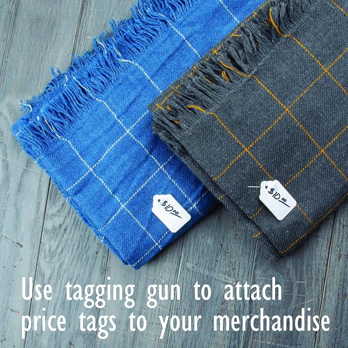 Comfort Grip Price Tagging Gun, Includes Standard Retail Price Tag Attacher Gun for Clothing, 2500 Asstd 1in, 2in, 3in Barbs Attachments, 5 Needles