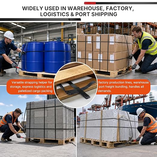 2PCS 54" Flexible Pallet Strap Feeder Stick for PE Guide Strapping | Professional Pallet Threading Tool for Factory Shipping, Warehouse Distribution Pallet Strapping