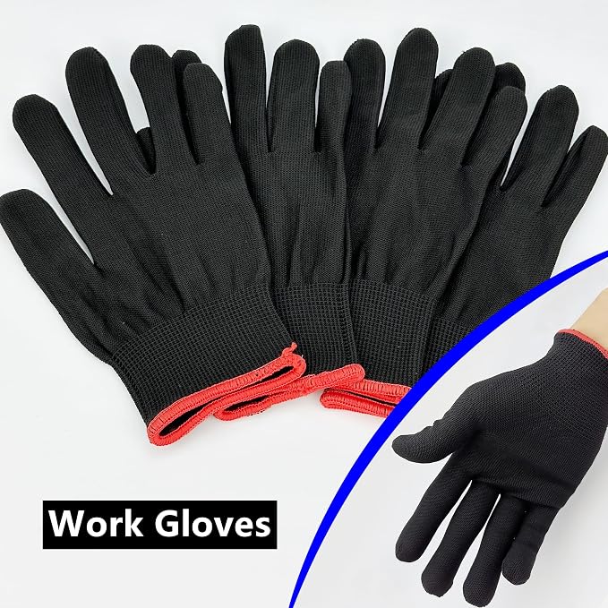 Umaki Automotive Vinyl Wraps Tools Tint Film Kit with 2 Pairs Vinyl Wrap Gloves, 4inch Felt Squeegee, Scraper, Edge Trimmer, Utility Film Knife, Black