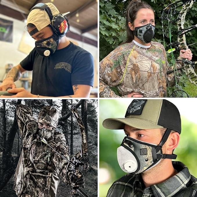 RZ Mask RZM3 - Patented Dust Mask w/ 99.9% Carbon Filtration, Anti Fogging, 360° Seal with 3 Straps, 50% Better Breathability