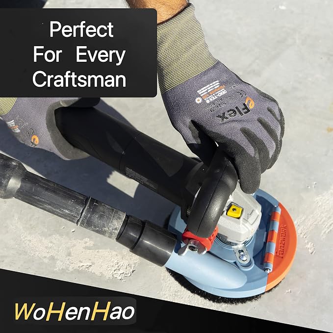 Wohenhao Dust Shroud for Angle Grinder 4.5-5 inch + Diamond Grinding Cup Wheel 5 inch, Universal Surface Grinding Shroud with Grinding Wheel for Concrete Surface, Cement, Marble, Rock, Granite