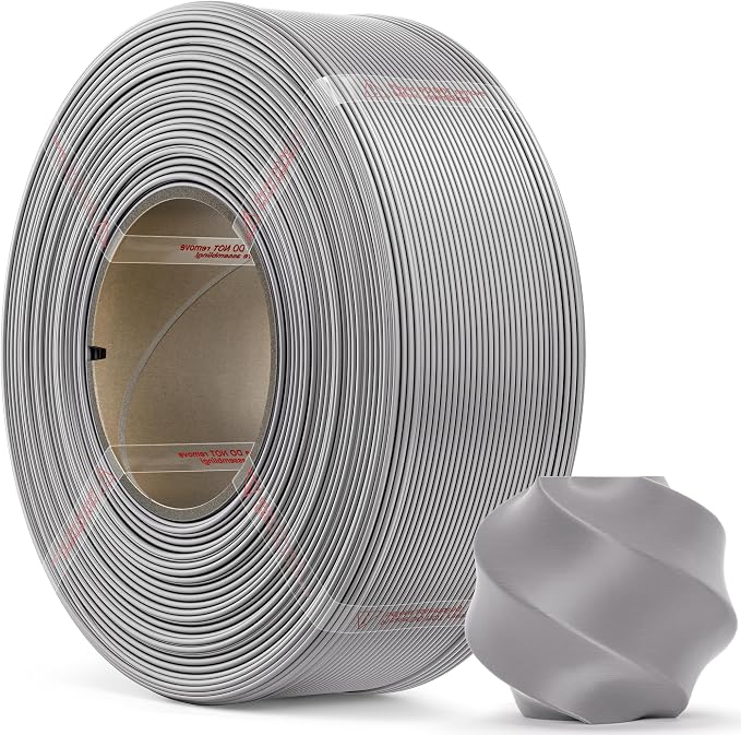 PLA Basic, Pre-Dried Refill Filament 1kg (2.2lbs) for Reusable Spools, 1.75mm Spool-Less 3D Printing Filament, Compatible with Bambu Lab 3D Printers – Gray