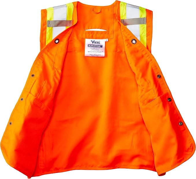 Viking Men's Surveyor Hi-Vis Safety Vest with U Configuration 4" Reflective Tape
